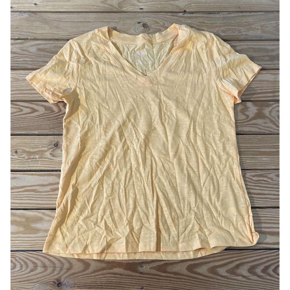 NEW Candace Cameron Bure Breezy Cotton V Neck Tee Size XS Women’s Apricot